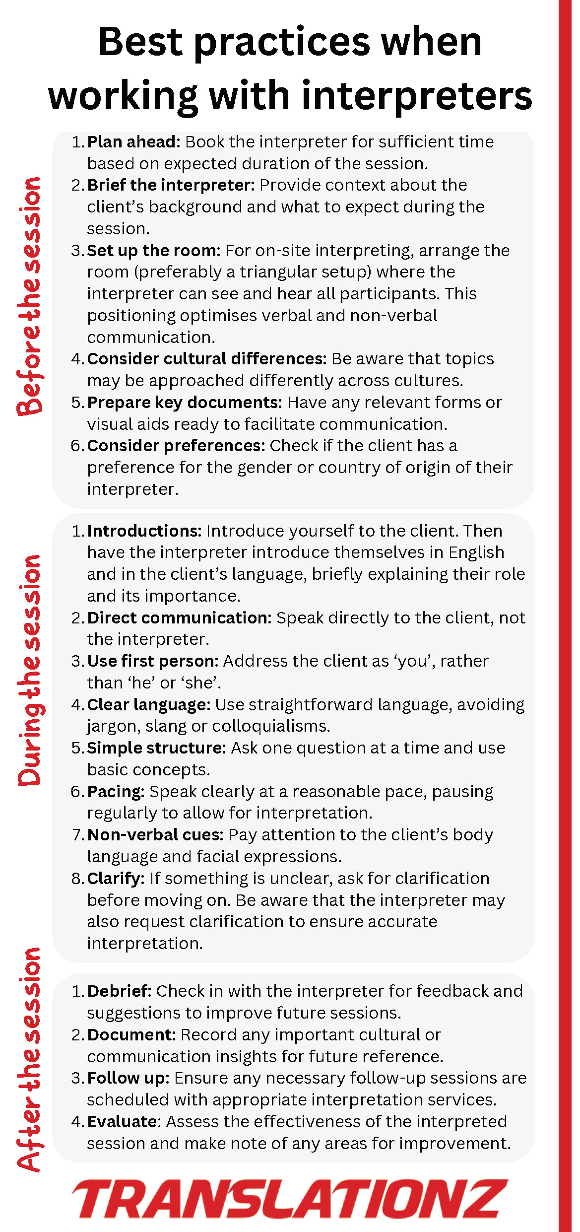 Download our handy ‘Best practices when working with interpreters’ factsheet